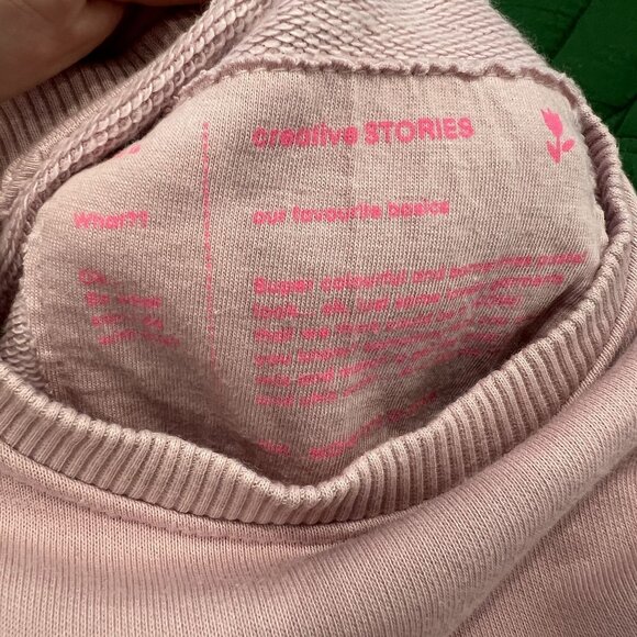 Zara Creative Stories Toddler 2 Years Pink Crewneck Pullover Tulip Embroidery - Picture 4 of 5
